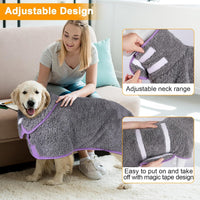 Unicorn Catcher Dog Bathrobe Super Absorbent Quick Drying Robe - Medium / Grey - image 3
