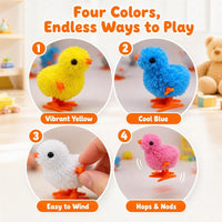 SAURAWAN plush wind-up chicken toys with fluffy bright feathers, 2-piece set - view 3