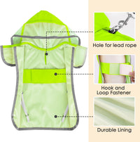 Lukovee Dog Raincoat, Waterproof Jacket with Clear Hood & Leash Hole, M – Essentials for Dogs - Green / Medium - image 4