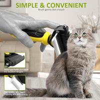 Spring Blossoms-2 in 1 Professional Grooming Rake for Cats & Dogs-Dematting Comb for Easy Mats & Tangles Removing,Pet Brush Safe No More Nasty Shedding and Flying Hair (Lemon Yellow)