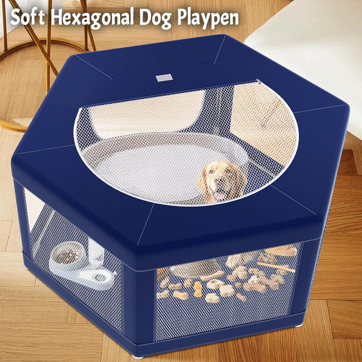 Puppy Playpen Indoor for Dog Small Pets - Blue / 40 Inch Dog playpen with top - image 4
