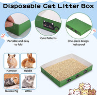 Amyhill 30 Pack Disposable Cat Litter Box Paper Pet Trays - Green - image 3