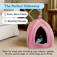 PETMAKER Cat House Indoor Bed with Removable Foam Cushion - Pink / Normal - image 2