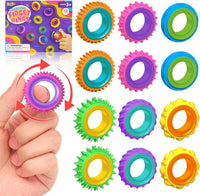 Fidget Toys Sensory Rings for Kids: 12 Pack Finger Spinner Rings - 12pcs