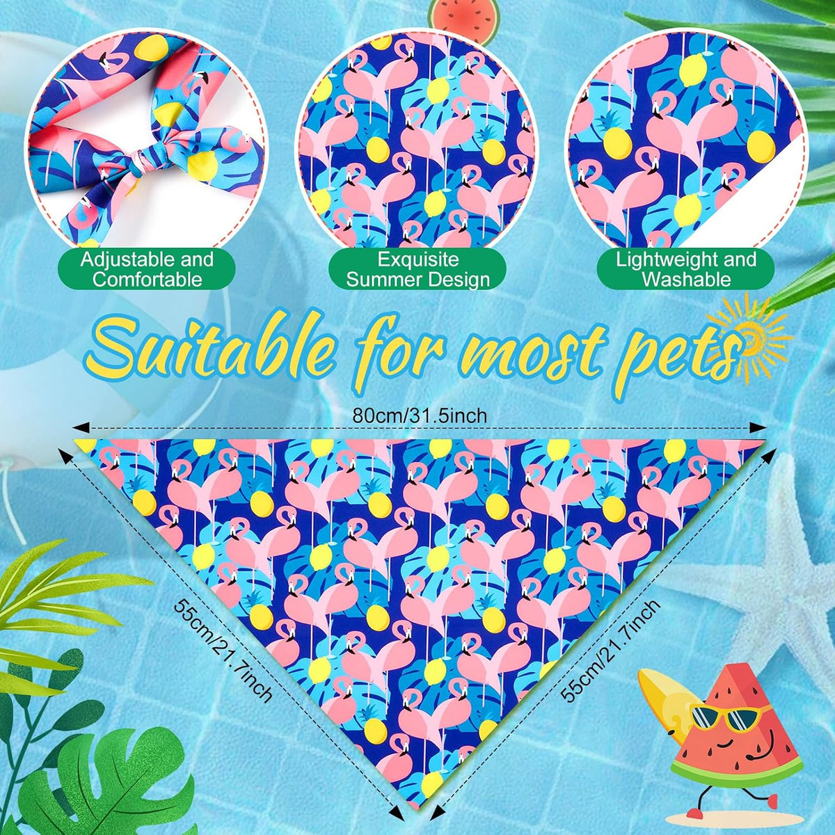 Chunful 100 Pcs Fall Dog Bandanas Bulk Maple Leaf Print Autumn Pet - Fruit / 31.5 x 21.7 x 21.7" - image 2