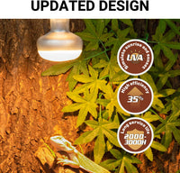 REPTI ZOO 2 Pack Heat Lamp 100W - Natural Basking Light Bulb - image 3
