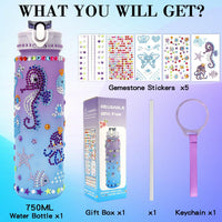 OZOSHINE decorate your own water bottle kit for girls with gem stickers and gift box - view 6
