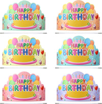 Yunsailing 36 Pcs Birthday Crowns Kids Classroom Party, Pink - Macaron Color