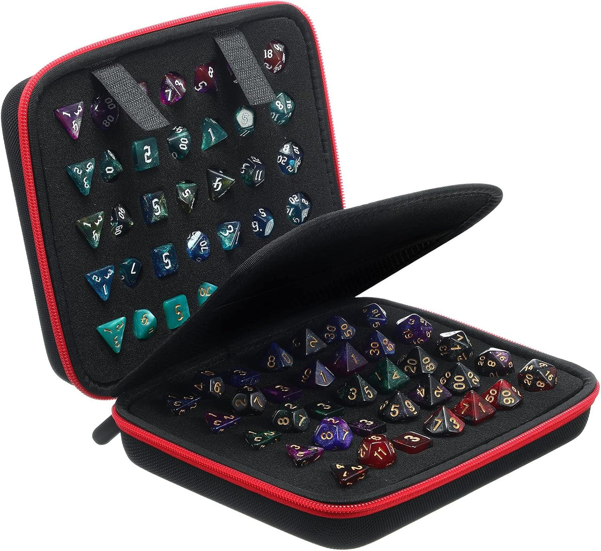Aoriher 1 Pcs Dice Case with Removable Slotted Tray - Red