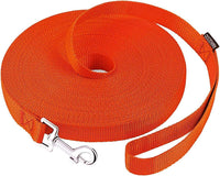 Long Dog Leashes for Training 15/20/30/50/100FT Lead for Medium Small - 1 Inch x 15 Feet / Orange