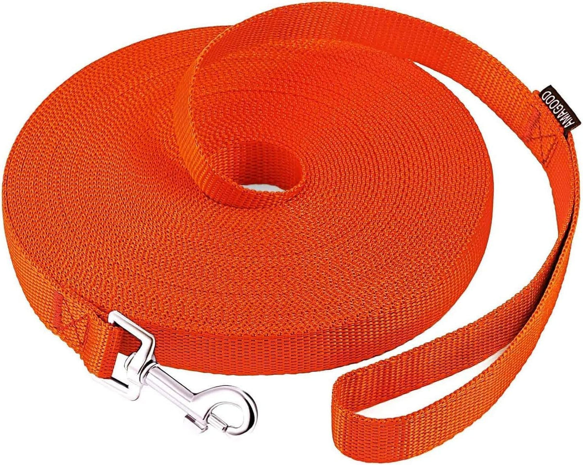 Long Dog Leashes for Training 15/20/30/50/100FT Lead for Medium Small - 1 Inch x 15 Feet / Orange