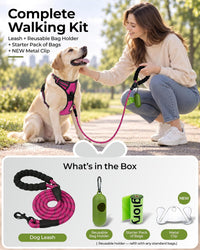 Taglory Rope Dog Leash for Medium Large Dogs - 1/2" x 6 FT (20~120 lbs.) / Hotpink - image 2