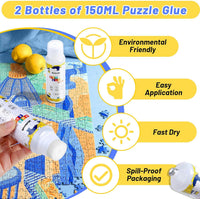 2 Pack 120ml Jigsaw Puzzle Glue with New Sponge Head - 2 Pack 150ml - image 2