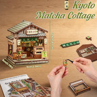 Owl Bookstore Book Nook Kit, 3D Wooden Puzzles with LED - Kyoto Matcha Cottage - image 2