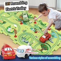 Ubegger puzzle car track set with puzzle road pieces, road signs and battery cars - view 14