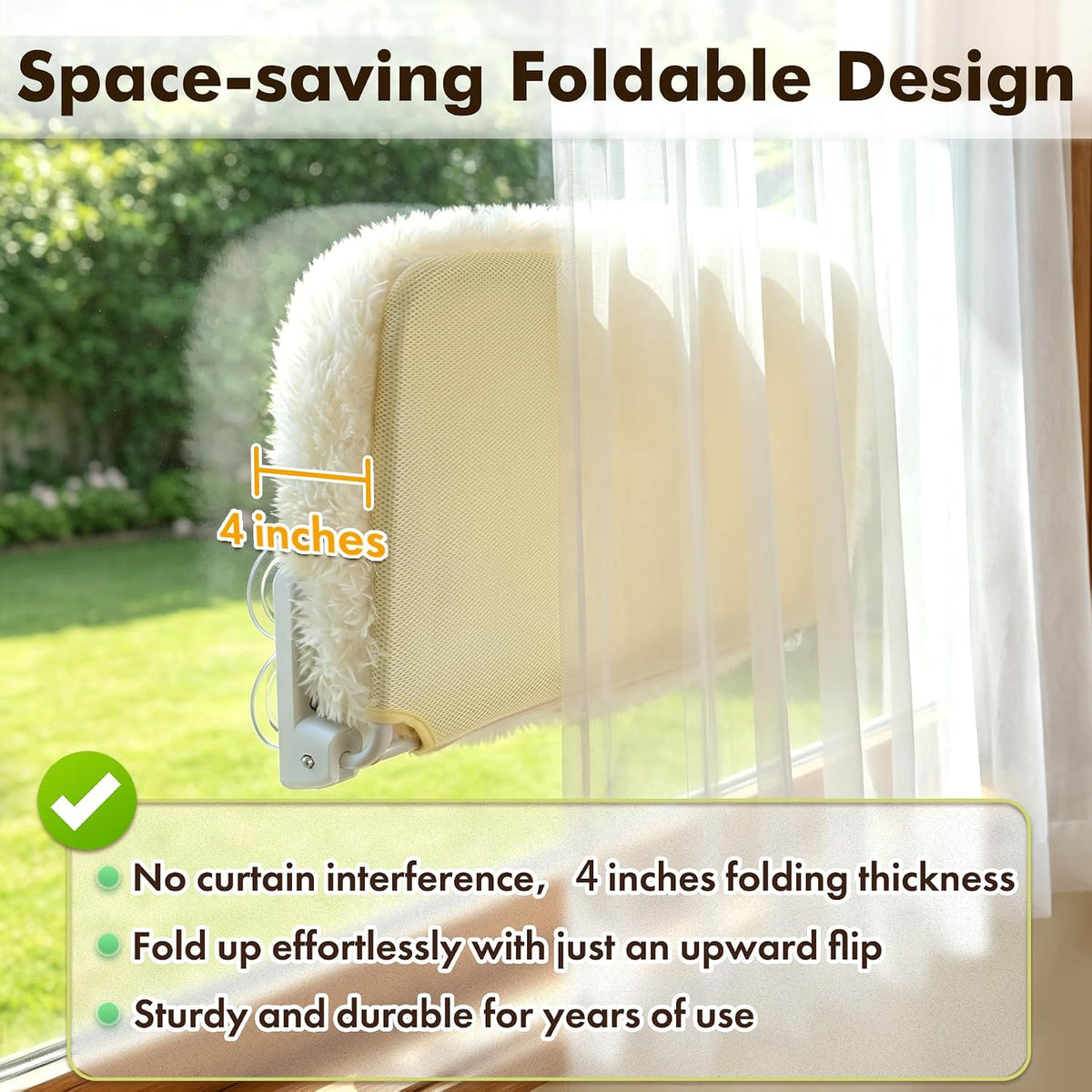 Foldable Cat Window Perch - White / 24''x18'' - image 3