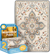 Washable Pee Pad for Dogs - White Medallion / 36" x 24" (2 Pack)