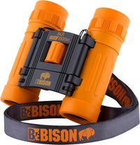 BeBison Binoculars for Kids, 8x21 High Resolution Real Optics - Orange