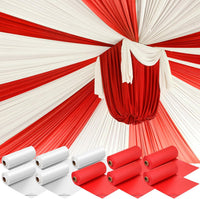 Moukeren red and white circus carnival plastic table cover roll on a party table - view 2