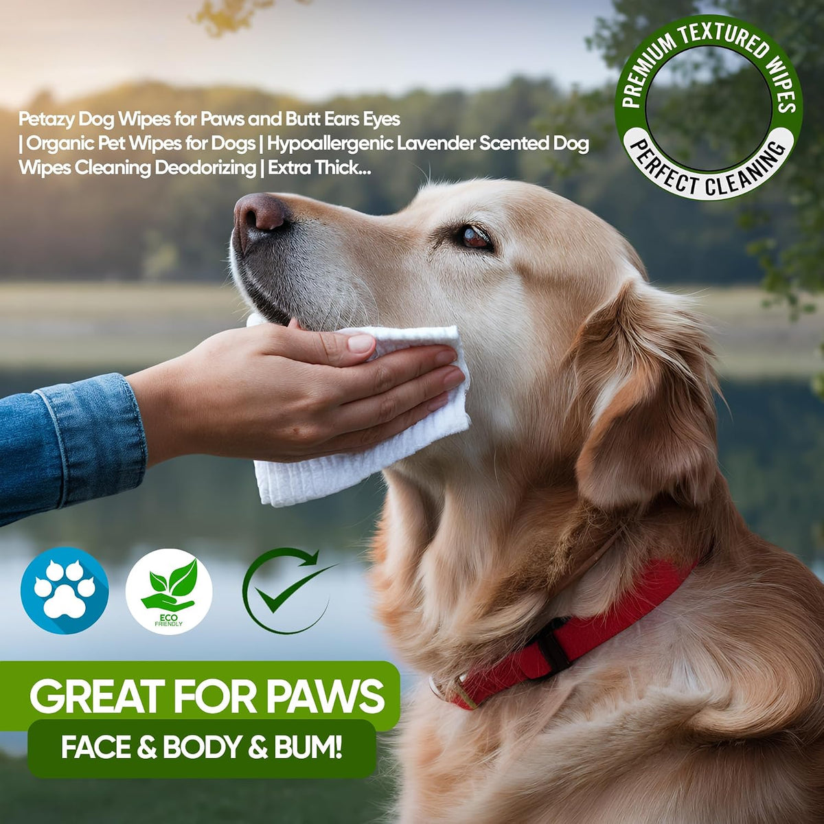 Pet Wipes for Dogs & Cats, Paws, Ears & Butt Cleaning - Unscented / 200 - image 2