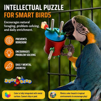 Bird Toys for Large Birds Stainless Steel Bird Toy with Traveling - Barrel - image 2