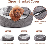 MIXJOY Dog Beds for Small Medium Dogs with Hooded Attached - 20.0"L x 19.0"W x 6.0"Th - image 2
