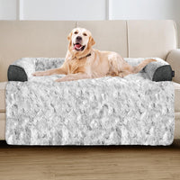 Calming Dog Bed for Couch with Cozy Raised Edge - Grey / 45"L x 37"W x 5"Th