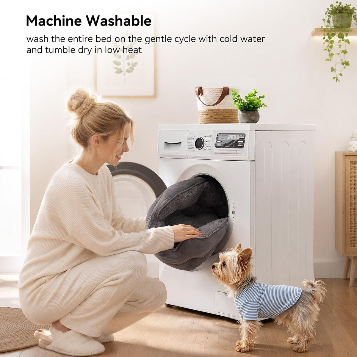 Small Dog Bed for Small Dogs, Cat Beds for Indoor Cats - Small (Pack of 1) / Grey - image 3