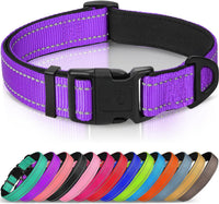 Joytale Reflective Dog Collar, Adjustable Neoprene Padded - X-Large (Pack of 1) / Purple
