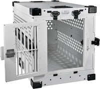 Heavy Duty Fully Collapsible Powder-Coated Aluminum Dog Crate - Small (White)