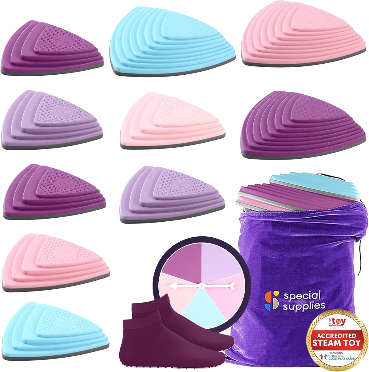 Special Supplies 10 piece rubber stepping stones for kids in bright colors - view 2