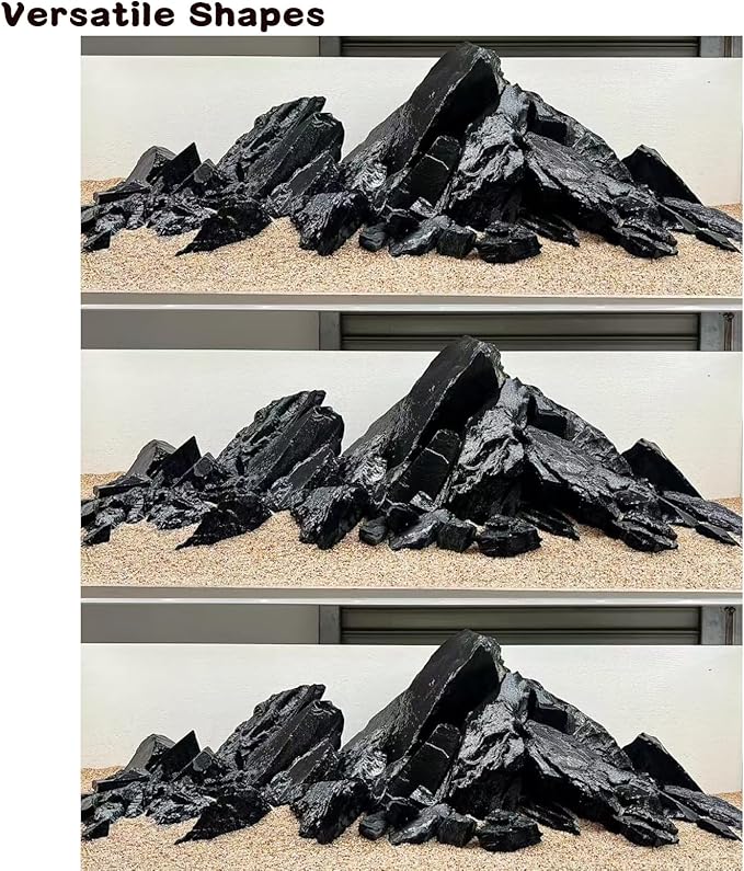 Unocho Aquarium Rock Stone Fish Tank Rocks 5LB Natural Rocks for Aquariums Landscaping Model Tank Decoration Aquarium Miniature and Fairy Garden-3-6inches 4PCS