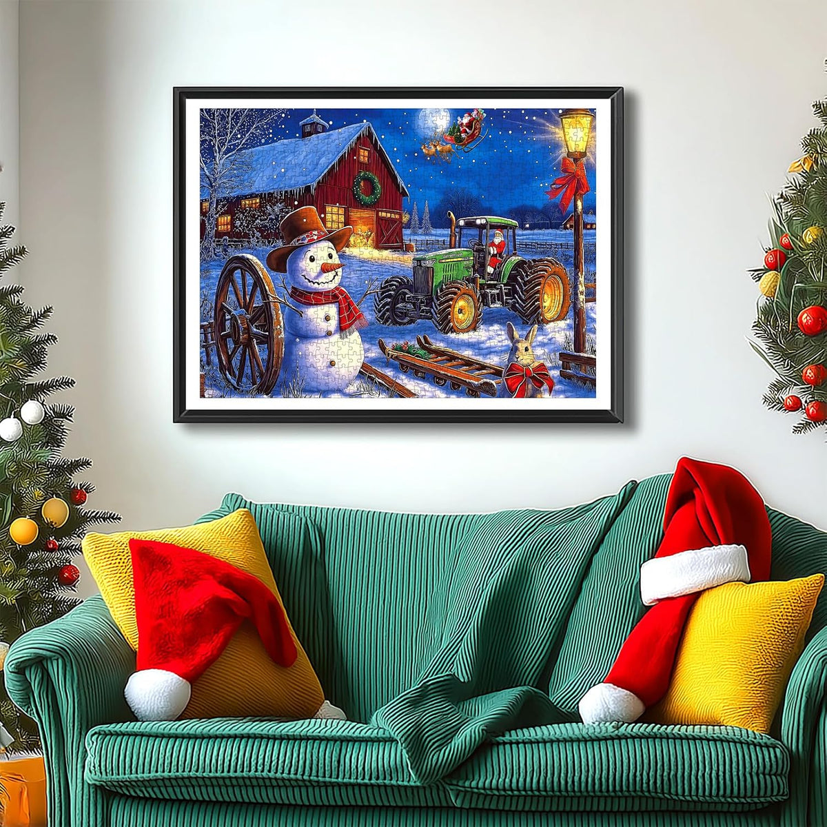 Vintage Paint Hummingbird Flower 500 Piece Puzzles for Adults - Colorful-500 Piece-christmas Snowman / 23" X 15" - image 4