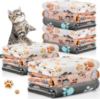 Tegeme 12 Pcs Puppy Blanket for Litter Dog Cat - Dark Gray, White, Camel / 23 x 16 Inch
