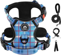 IVY&LANE No Pull Dog Harness for Medium Dogs - Checkered Blue / Medium