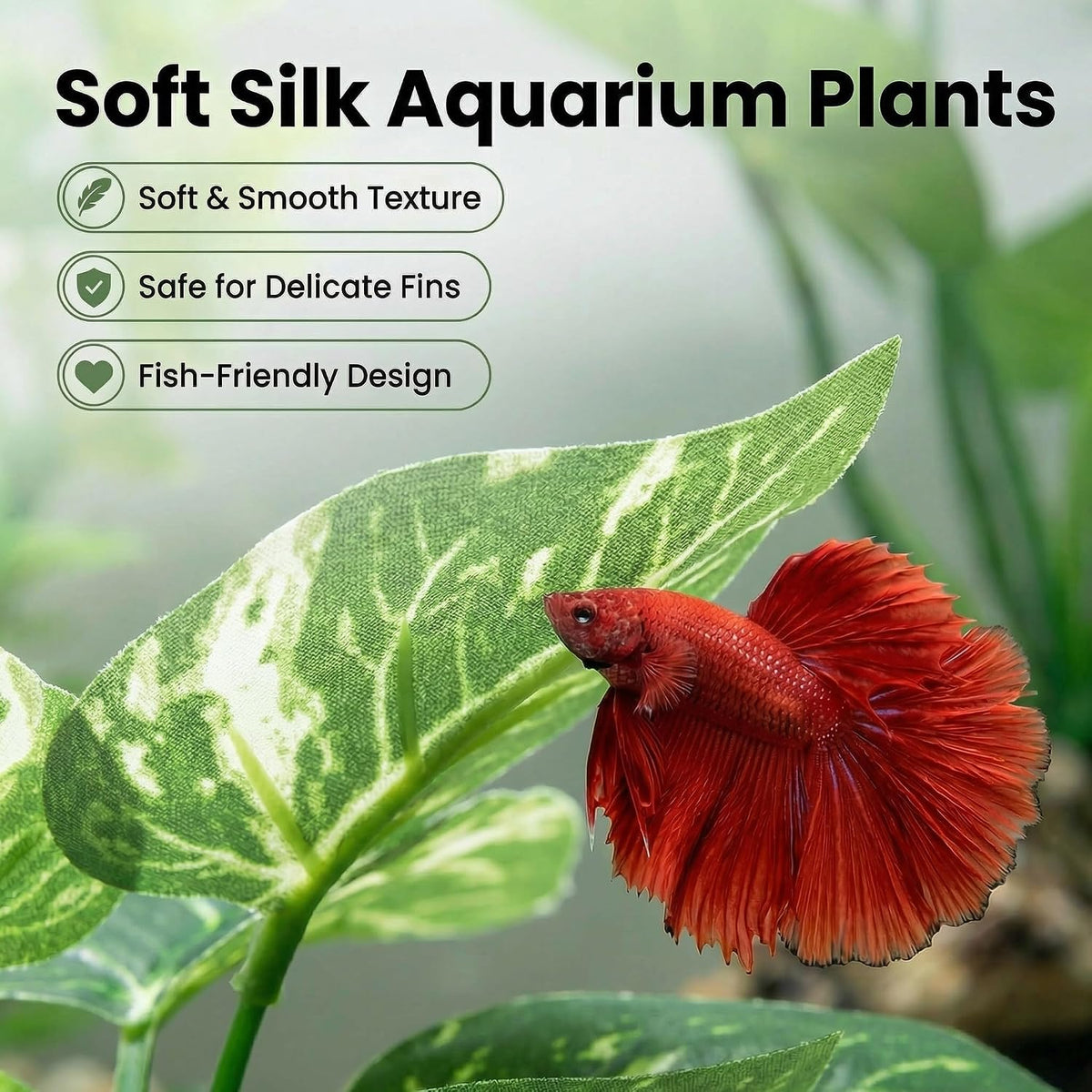 2-Pack Aquarium Decor Fish Tank Decorations 6-inch Betta Fish Tank - C（green 10 Pack） - image 3