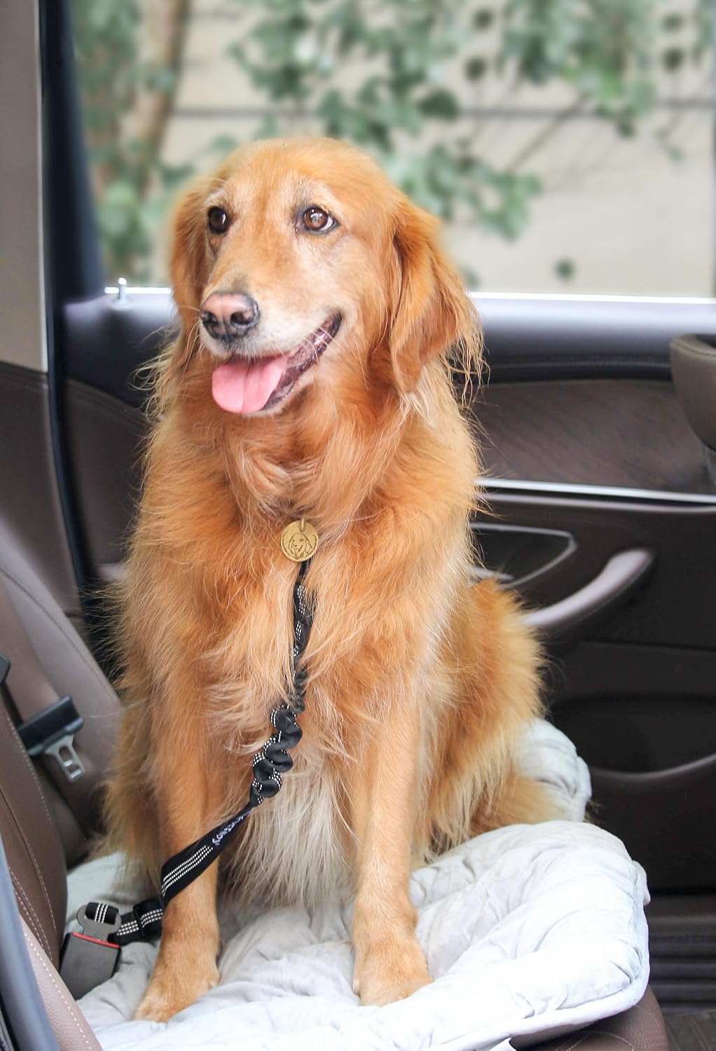 2 Pack Dog Seat Belt Adjustable Dog Car Seatbelts for Vehicle Nylon - Black + Red - image 4