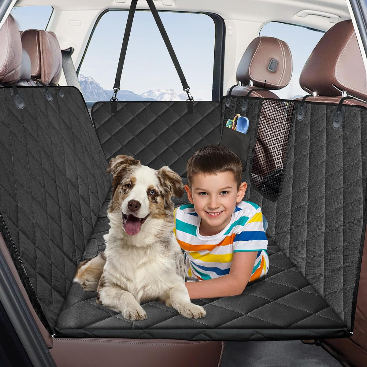 Kytely Dog Car Seat Cover for Back Seat - Matte Black / Standard