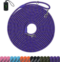 Long Dog Training Leash，Heavy Duty Reflective Rope Lead for Small - Purple / 30FT