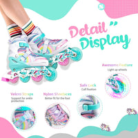 SULIFEEL Rainbow Unicorn Adjustable Kids Inline Skates for Girls Boys – Fun for Kids & Family - A Rainbow / Small - Little Kid - image 2