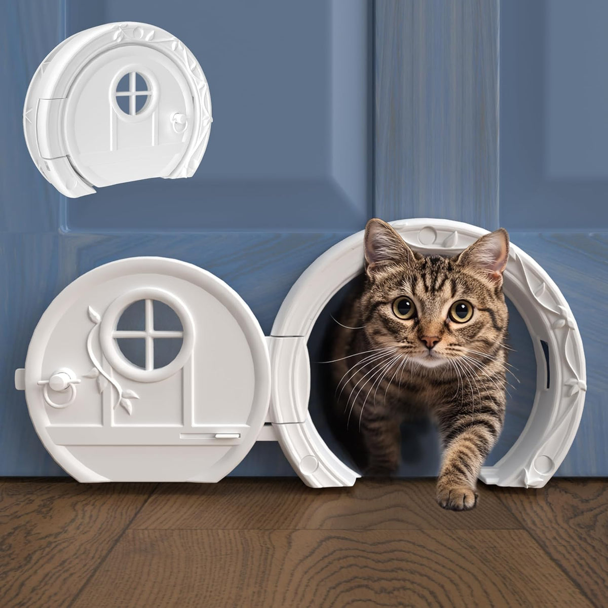 Gnome Door Cat Door for Interior Doors - White