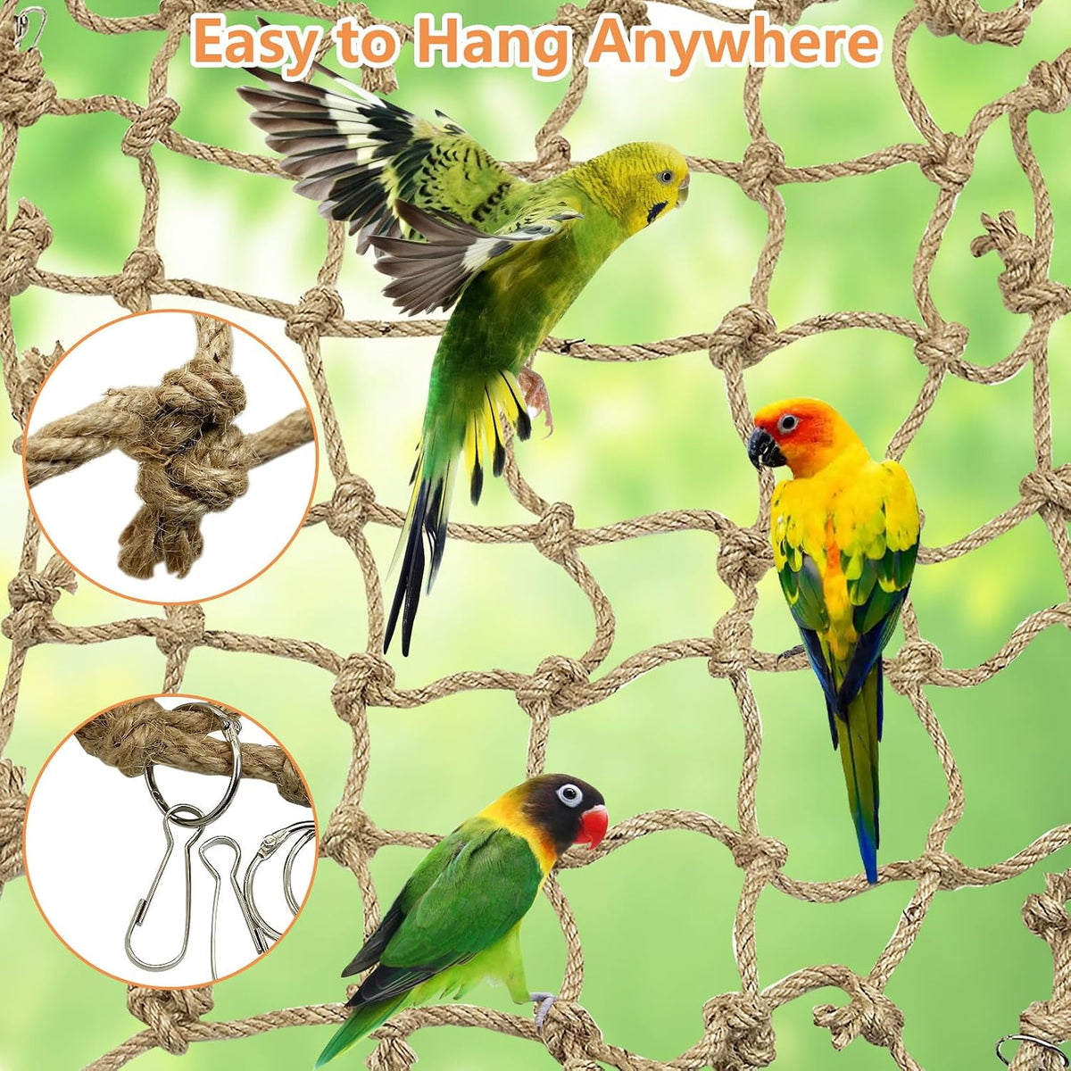 Natural Bird Rope Net, Large Size - Style2 - image 4