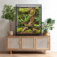 Oiibo 18" x 18" x 24" Glass Reptile Terrarium, Knock-Down Rainforest Reptile Habitat Tank with Front Opening Doors & Top Screen Ventilation, 30 Gallon Vertical Terrarium