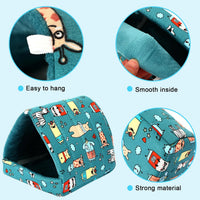 UPINS 2 Pack Guinea Pig Hideout, Washable Small Animal House Bed – Daily Care for Small Pets - 9.84 x 9.84 inch / Blue Gray - image 4