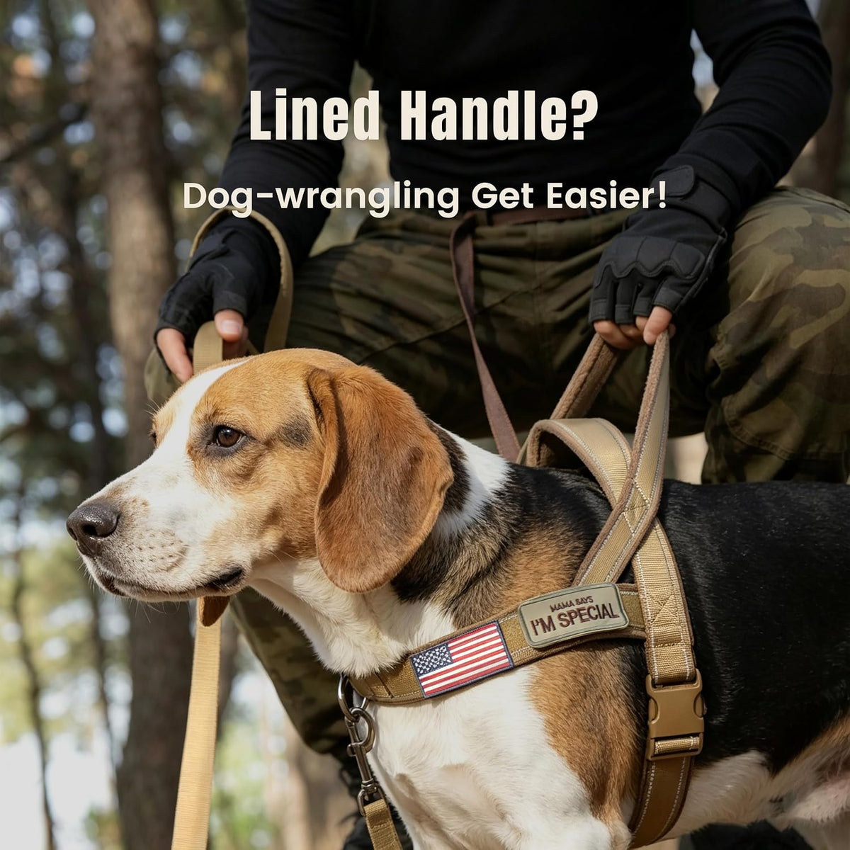 Forestpaw No Pull Dog Harness with Large Handle, Comfortable, L - M: Chest 23-28", Fit 28-50 lbs / Brown - image 2