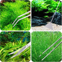 4 in 1 Aquascaping Tools Aquarium Plant Tools Anti-Rust Fish Tank Tools Stainless Steel Tweezers Scissors Spatula for Fish Starter Kits, Aquariums Tank and Terrarium