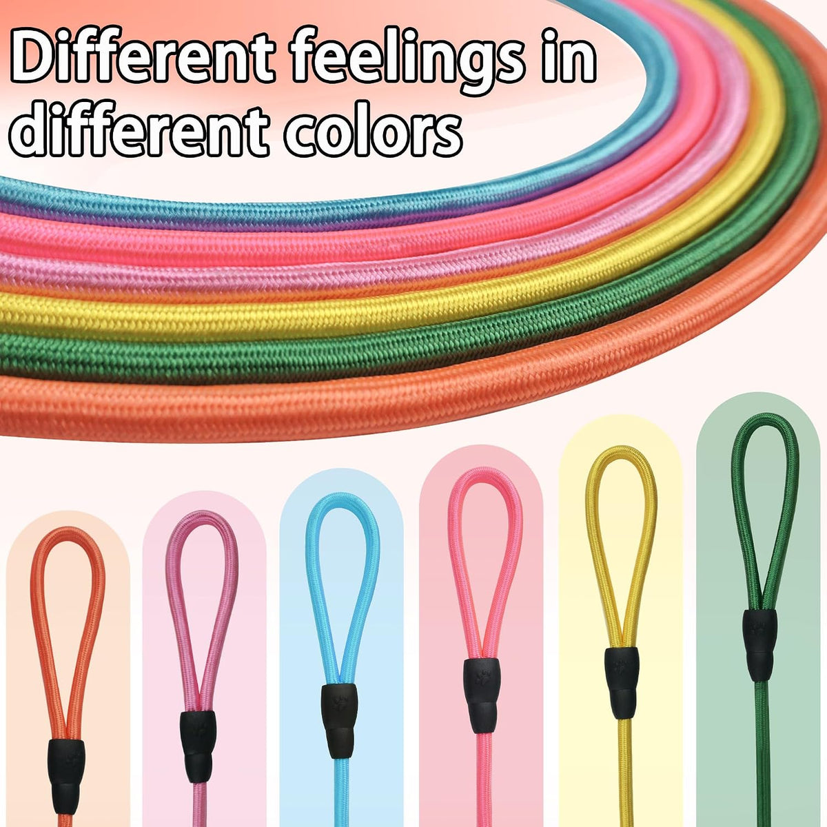FOVRLZSE 5-Pack Dog Slip Leashes 4.6FT Nylon Training Lead - Pastel Hue - image 4