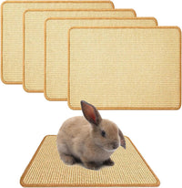 2PCS Rabbit Scratch Mat, Natural Bunny Pad Claws and Teeth Care - Natural 4pcs / 16"x12"