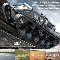 Mostop RC Tank Car, 1:16 Scale 2.4Ghz Remote Control Crawler High Speed Tank, Off-Road RC Tracked - Dark Gray - image 2
