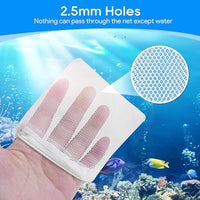 Aquarium Filter Media Bags for Aquarium with Zipper, Fine Mesh Bag Reusable Strong Polyester for Activated Carbon, Bio Filter Balls, Ceramic Rings, Filter Stones, White 10PCS 3.93" x 3.93"